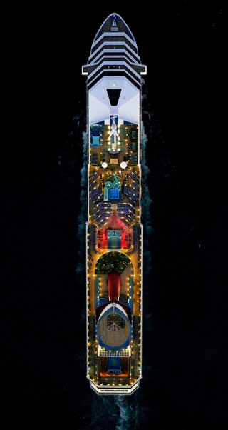 Illustration for article titled These Mega-Cruise Ships Look Like Small Cities From the AirÂ